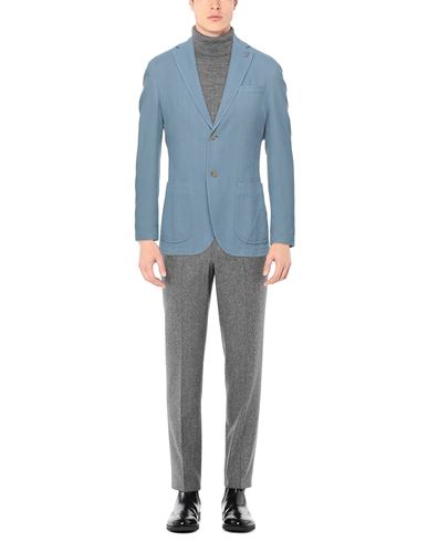 Man Blazer Pastel blue Size 40 Cotton, Silk