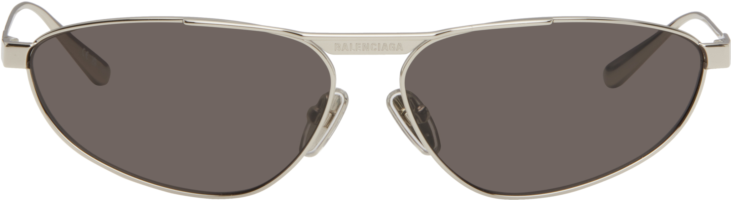 Balenciaga Silver Tag 3.0 Oval Metal Sunglasses