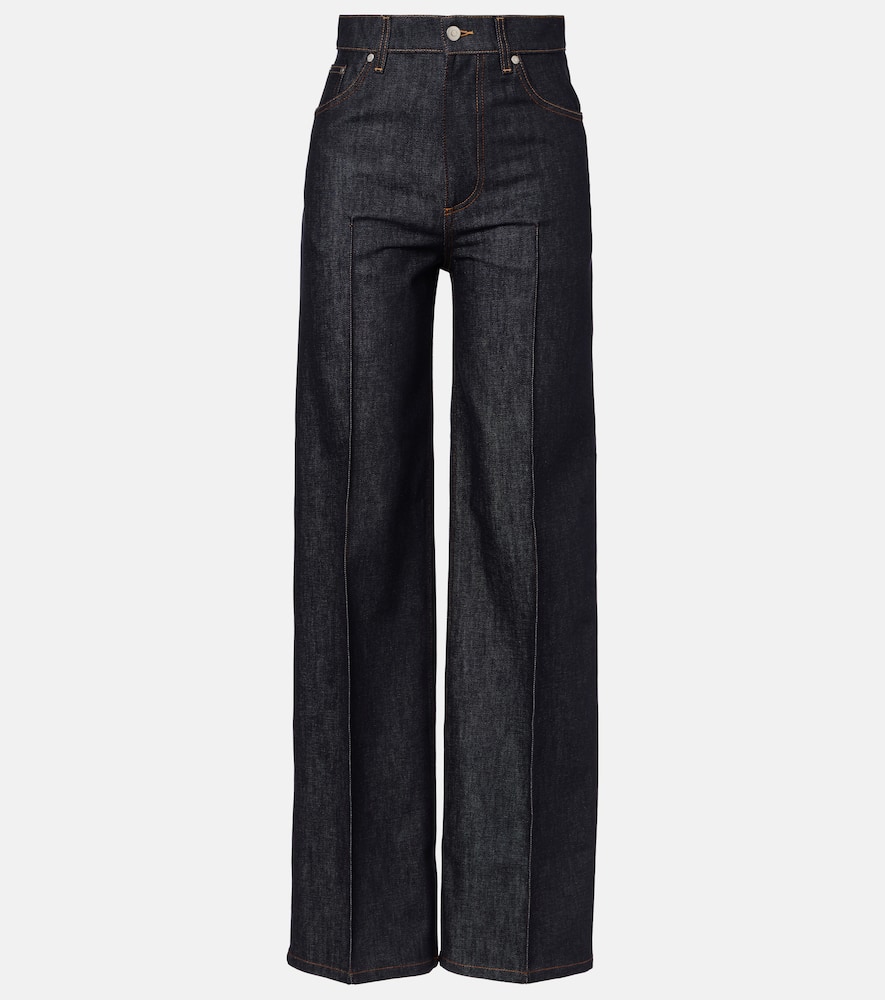 Mid-rise wide-leg jeans