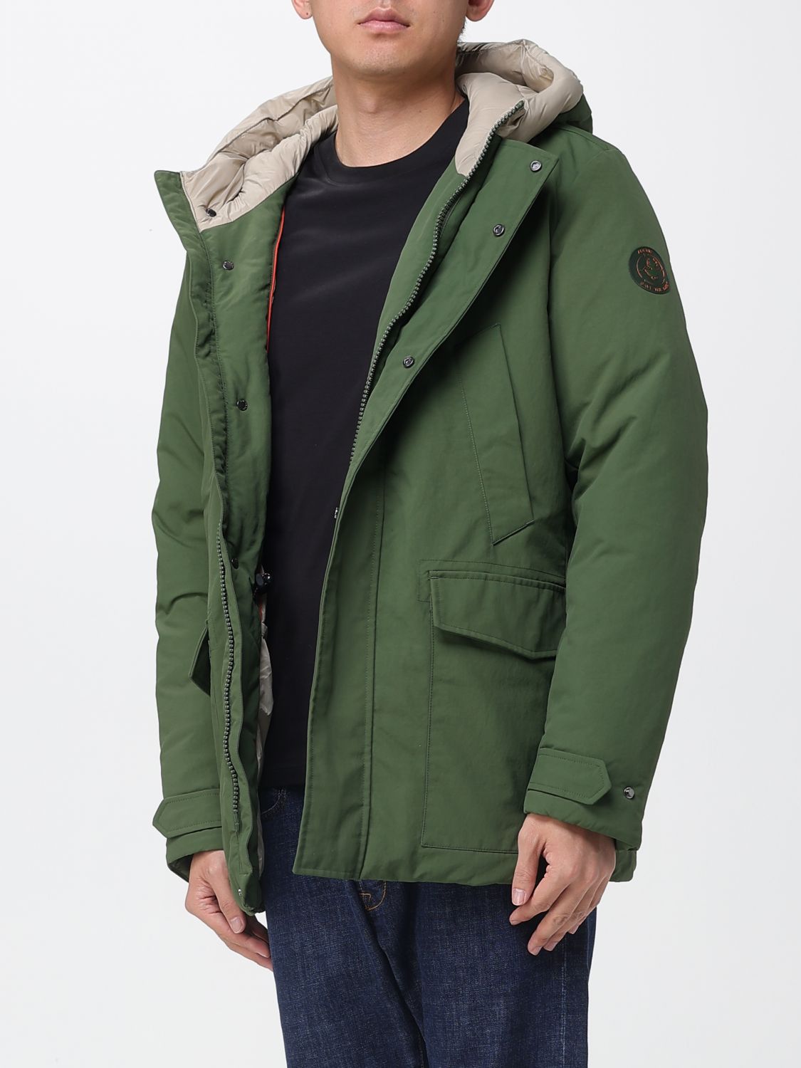 Coat Men color Green