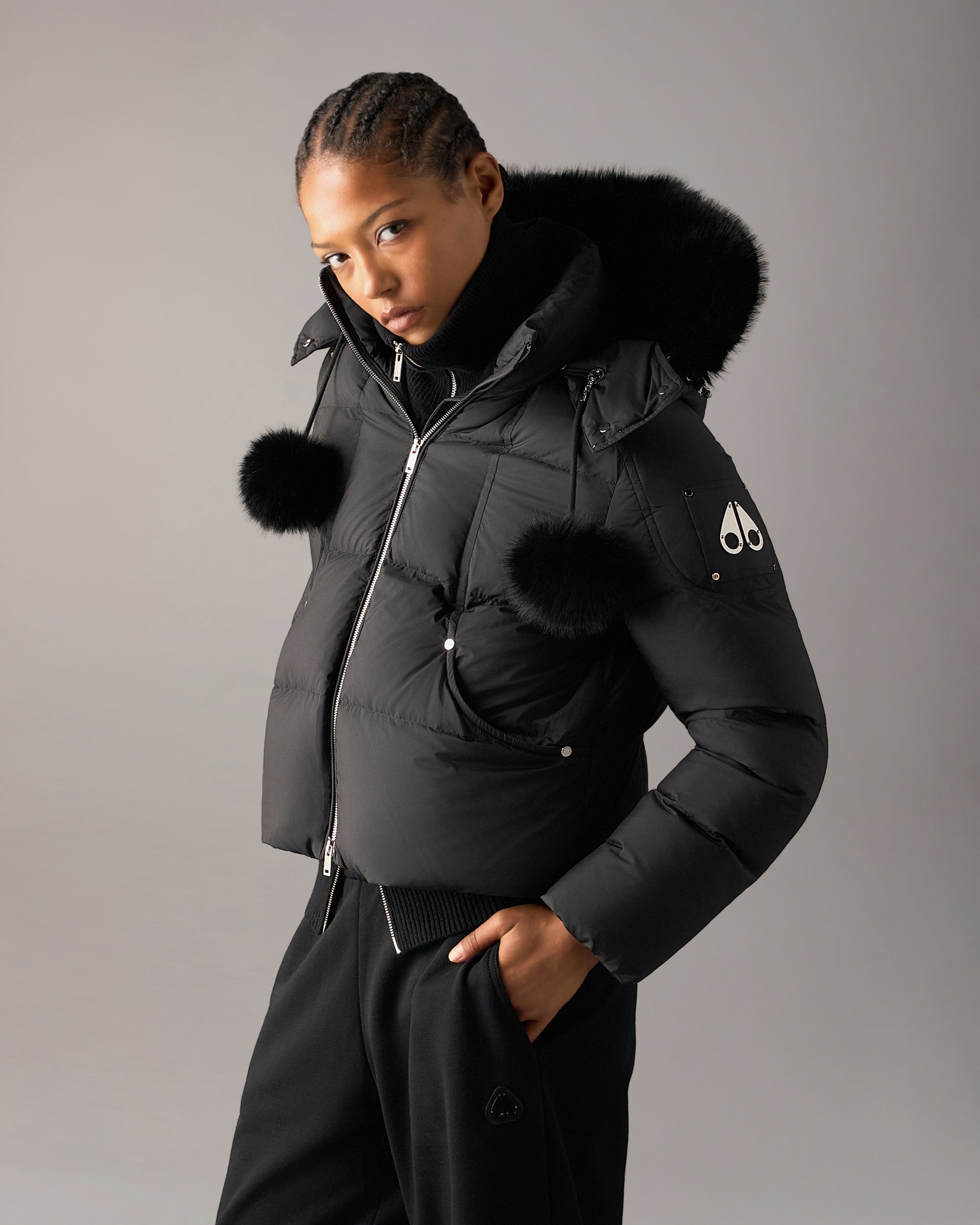 Moose Knuckles - Women's Everest Hooded Down Puffer - Color: Black