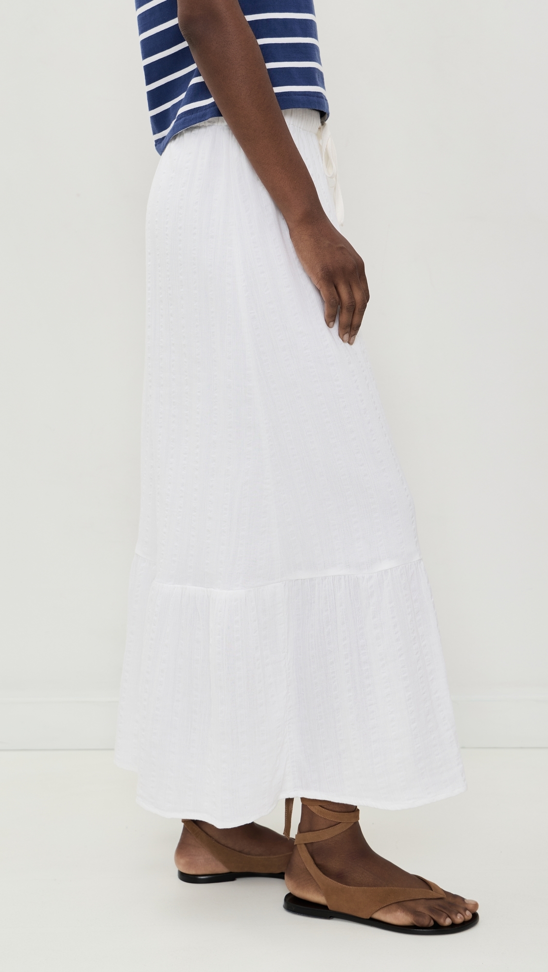 Dune Cotton Gauze Rees Skirt White