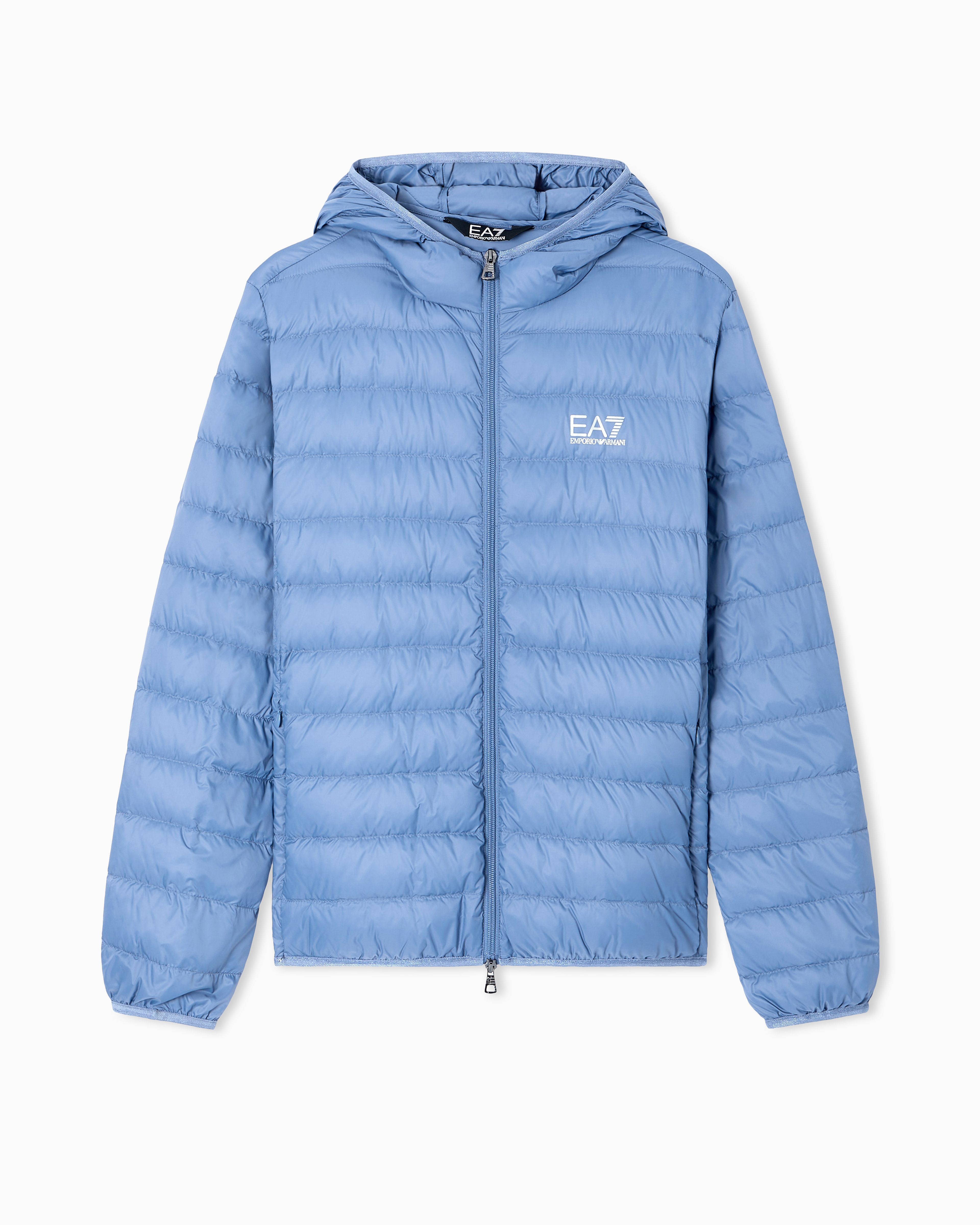 Insulated down jacket with fixed hood Core Identity