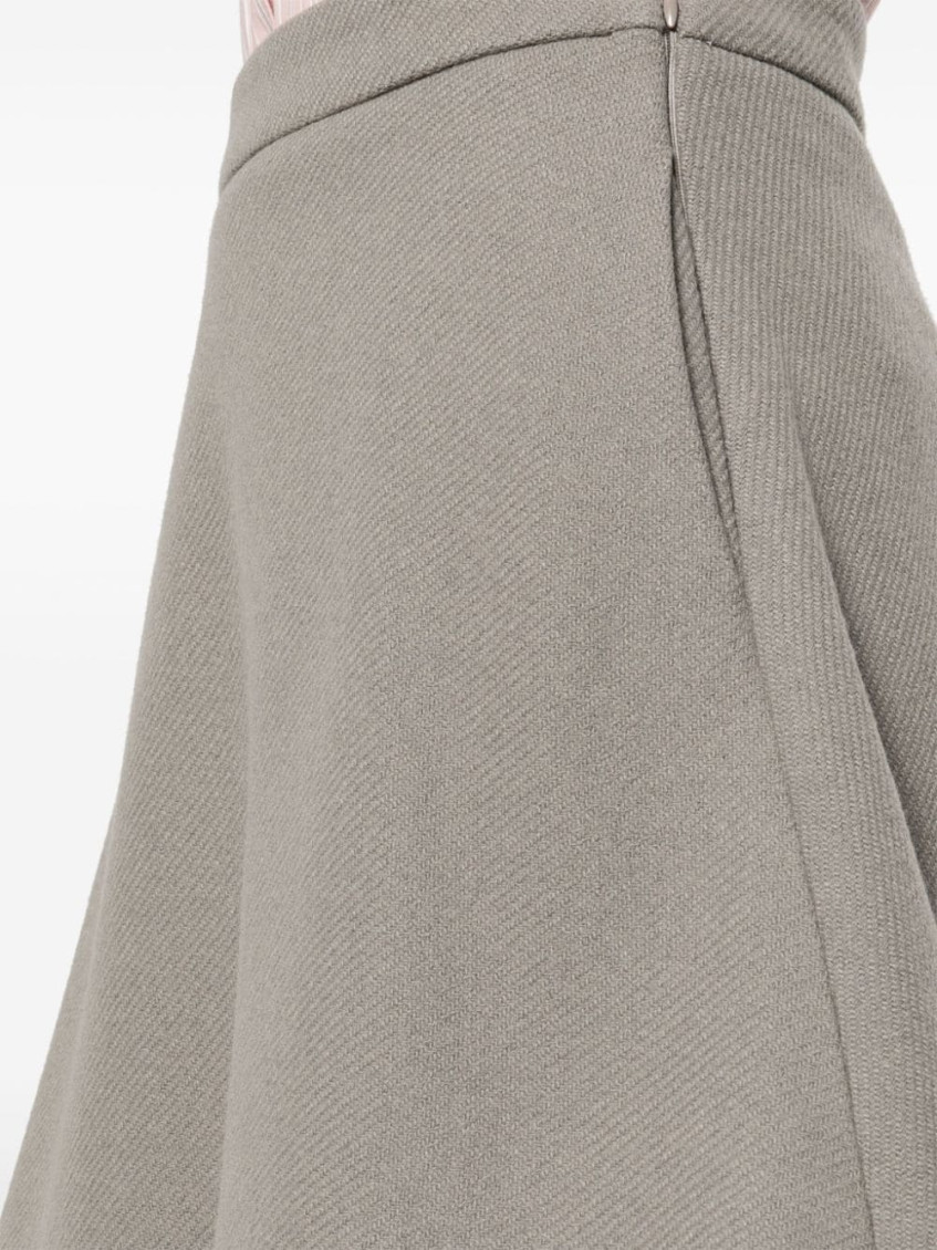 Taupe Knitted Midi Skirt