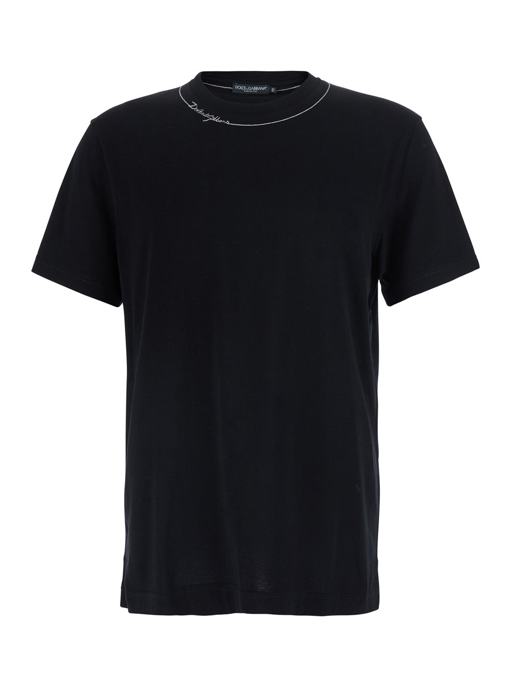 Crew Neck Cotton T-Shirt — Black