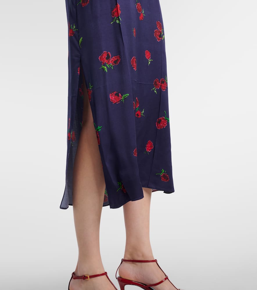 Sicily printed twill slip dress
