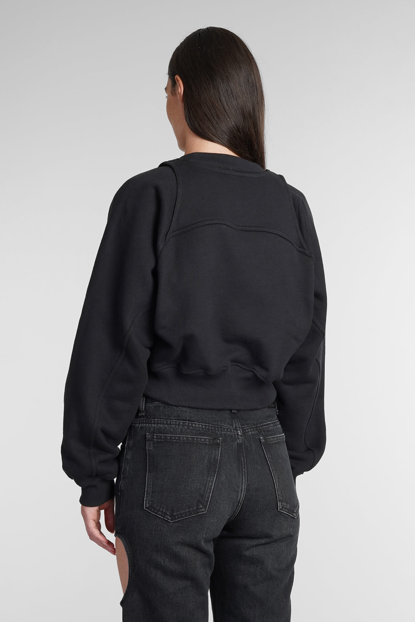 Sweatshirt In Black Cotton