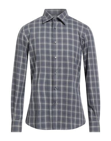 Man Shirt Slate blue Size L Cotton