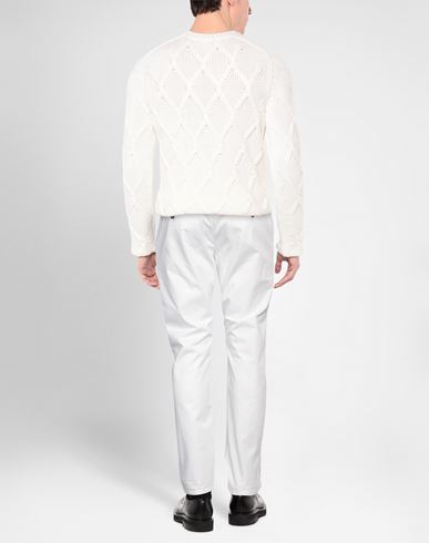Man Pants White Size 31 Cotton, Elastane