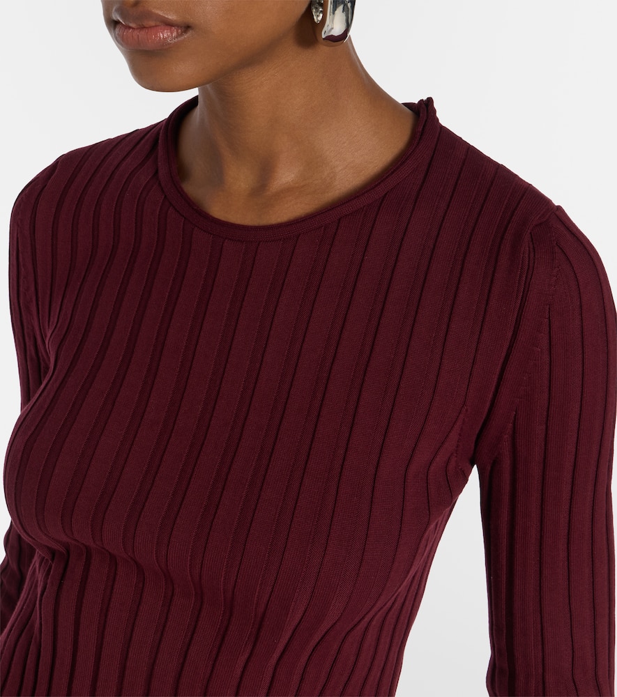 Ribbed-knit cotton top