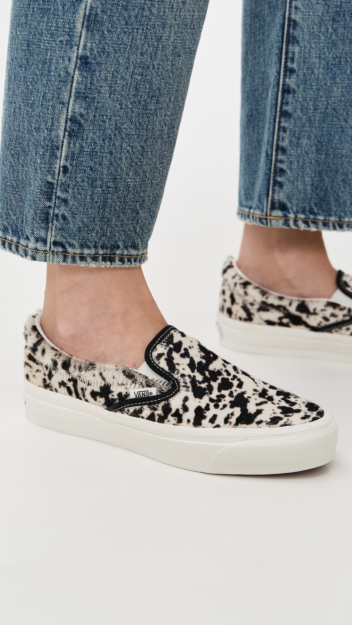 LX Classic Slip On Sneakers Pony Hair Black/White W