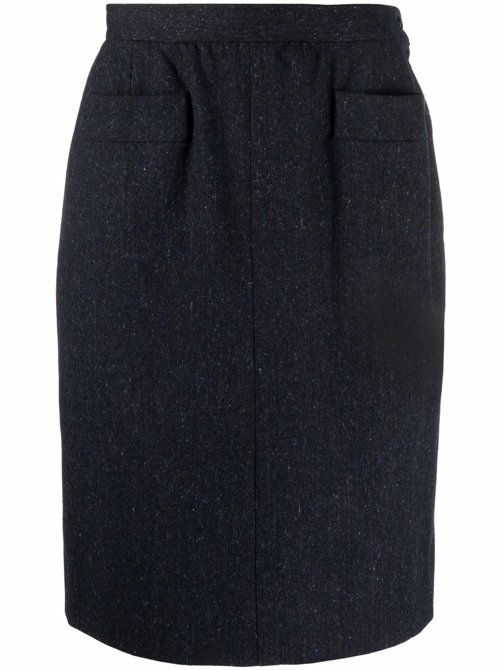 1980s high-waisted straight skirt - Blue