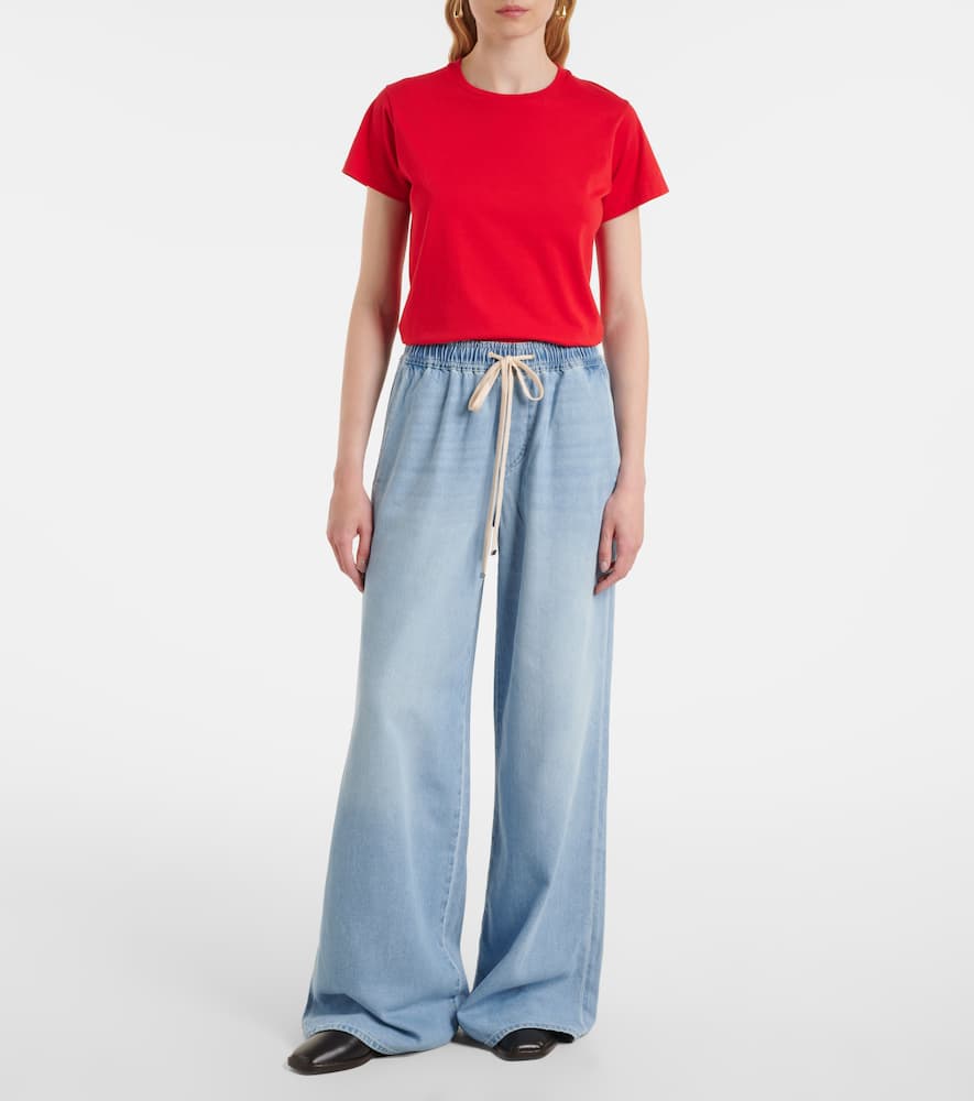 Pull On high-rise wide-leg jeans