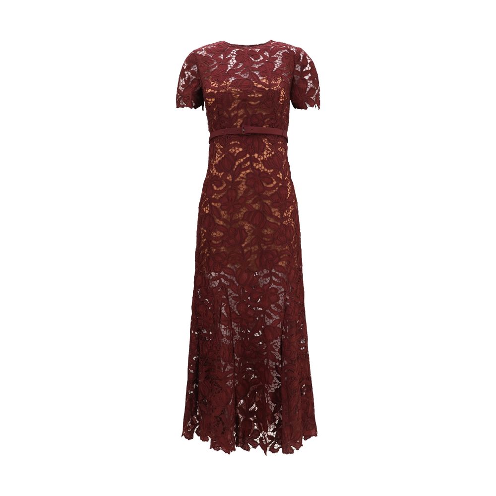 Lace Midi Dress — Burgundy