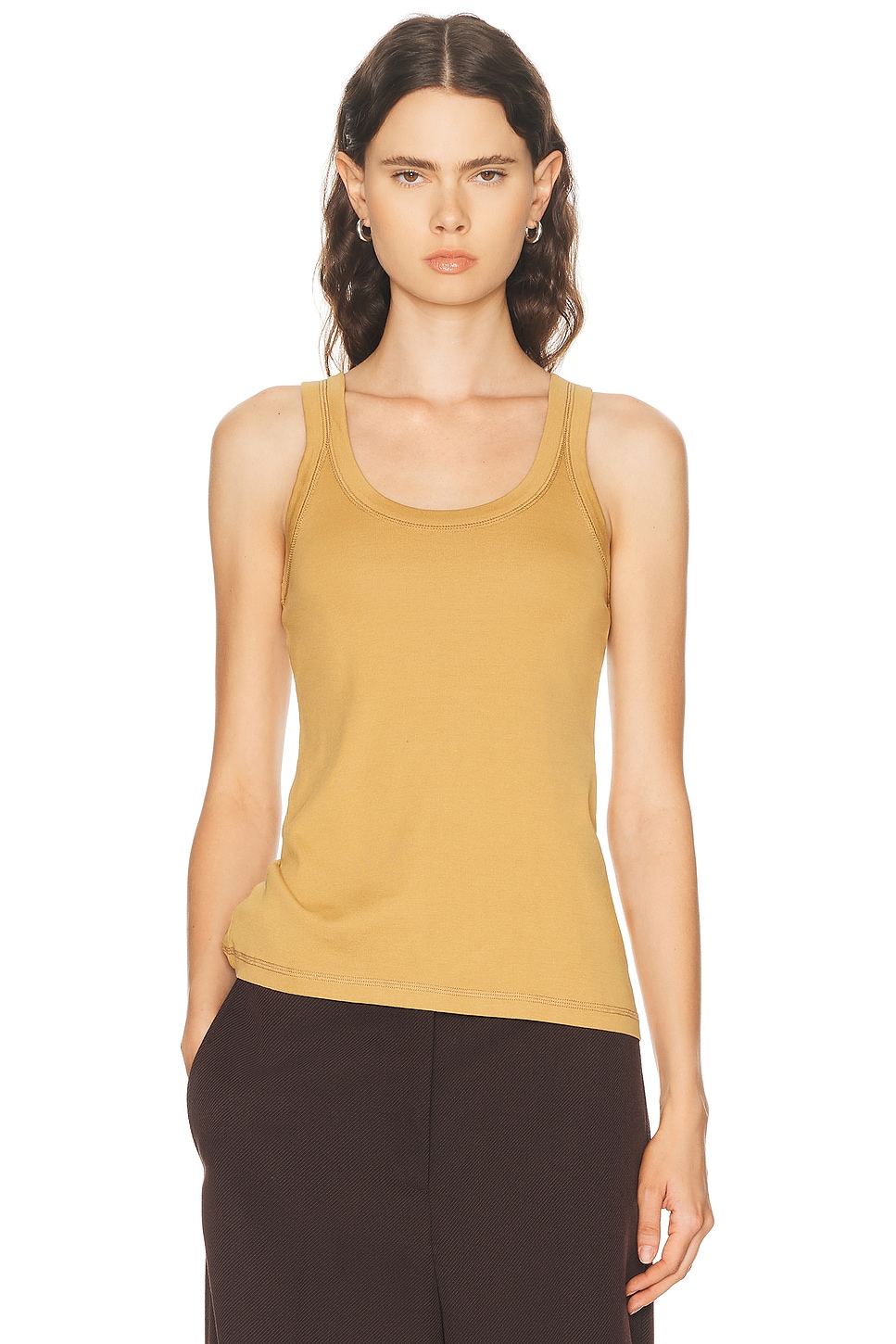 Lemaire Rib Tank Top in Ochre - Mustard. L also in