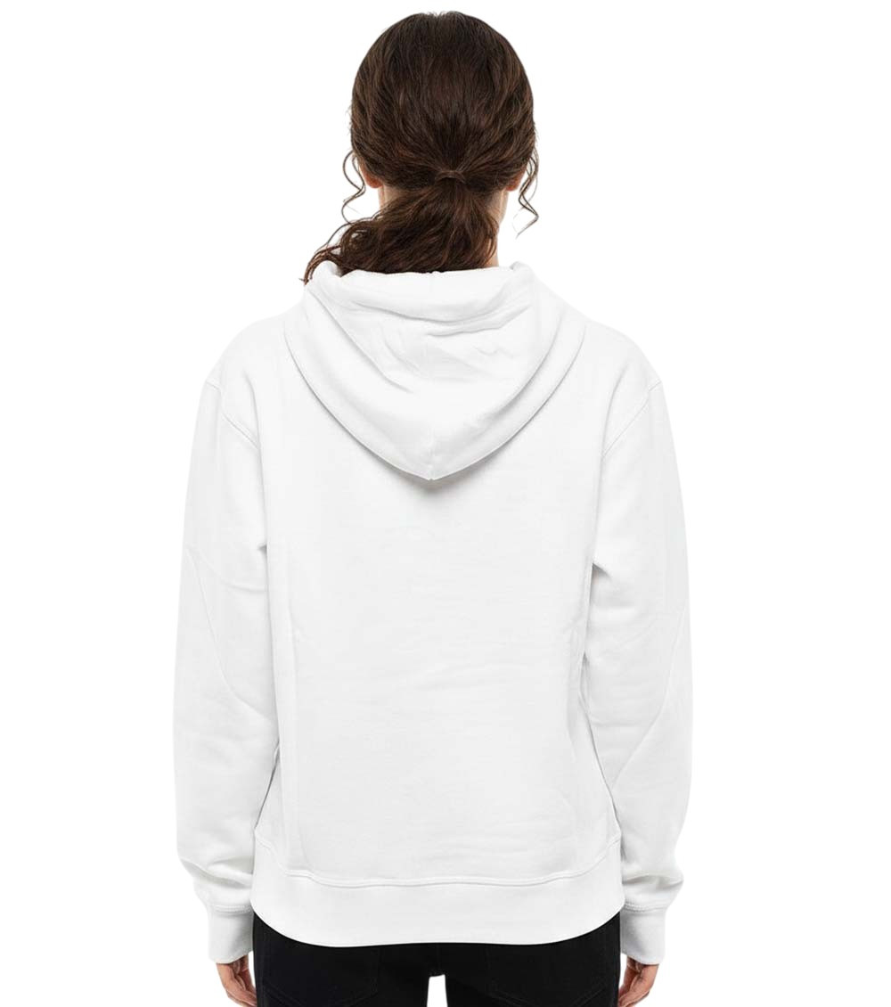 White Graphic Hood Sweatshirt