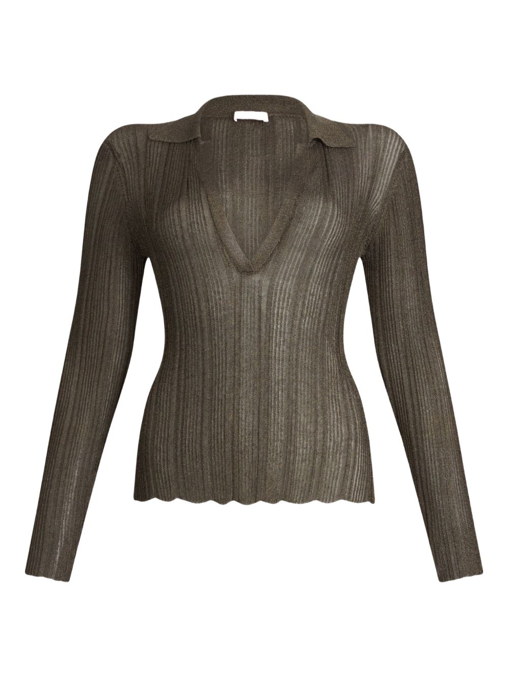 Lurex® polo top - Green