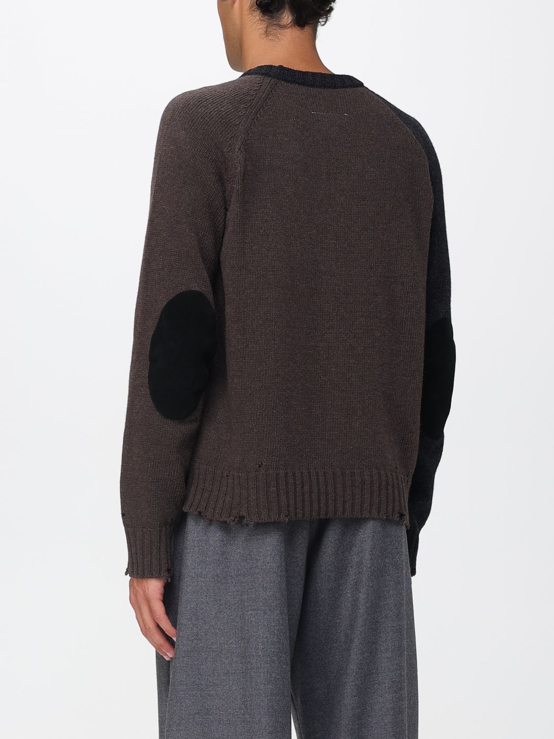 Distressed-hem jumper - Brown