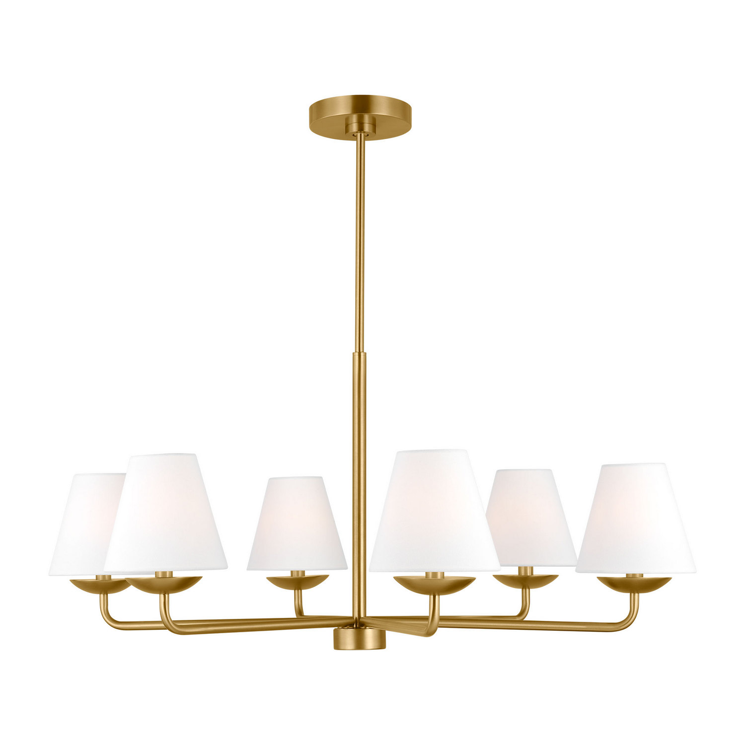 Satin Brass Chandelier from the Albion Collection