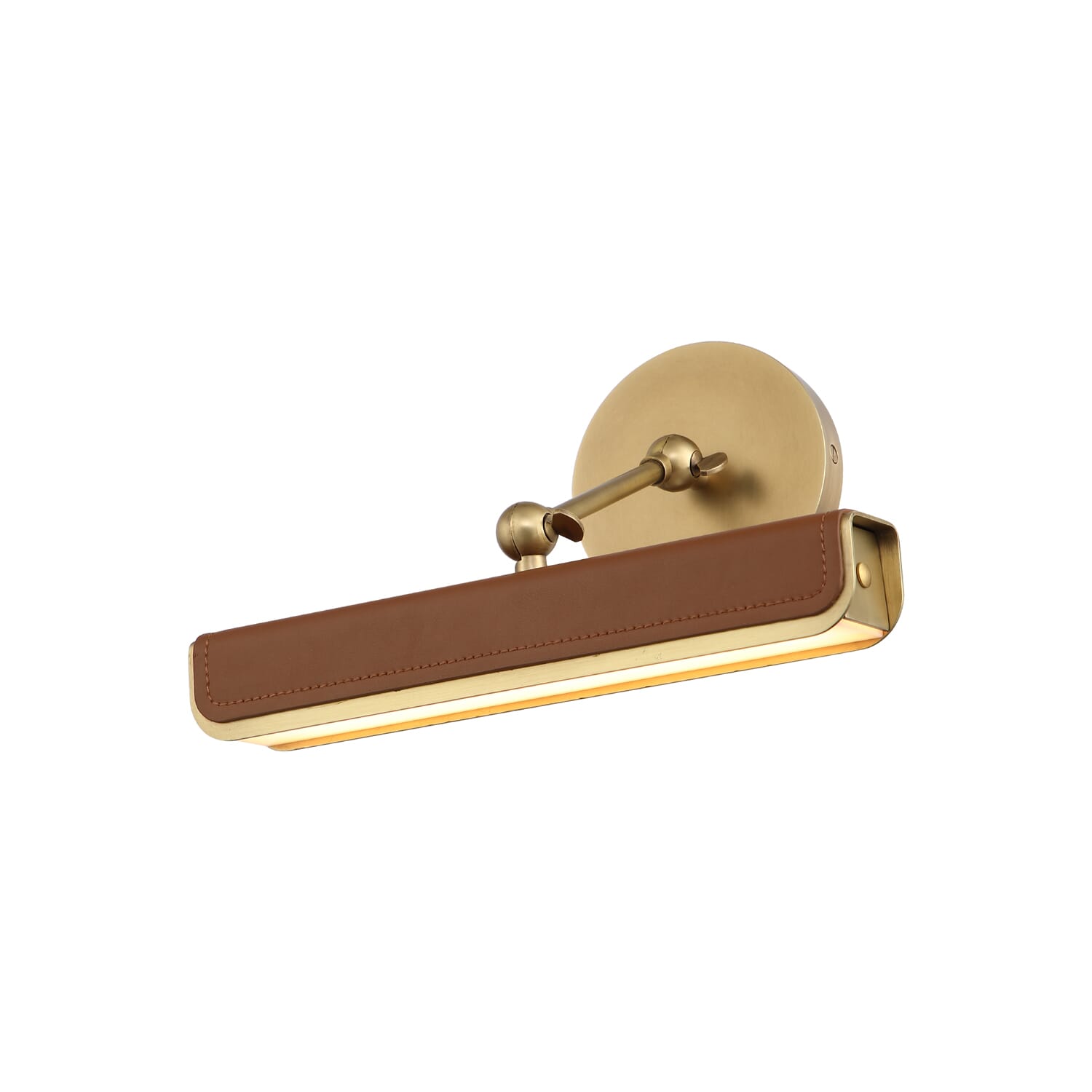 Alora Valise Wall Sconce in Vintage Brass And Cognac Leather - PL307912VBC