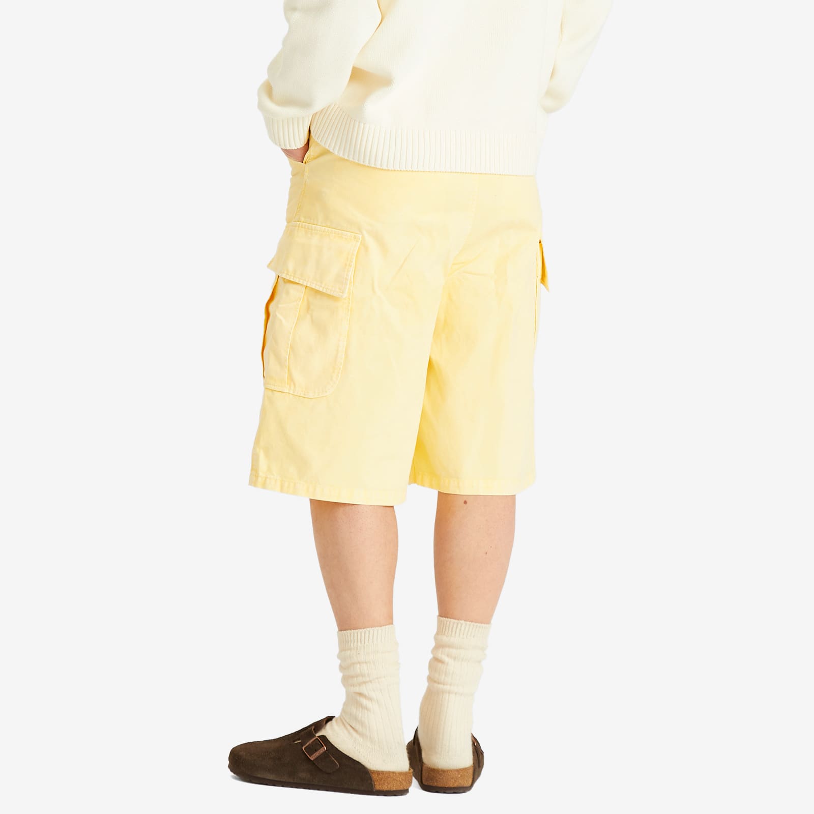 Late Checkout Men's Faded Cargo Shorts in Yellow