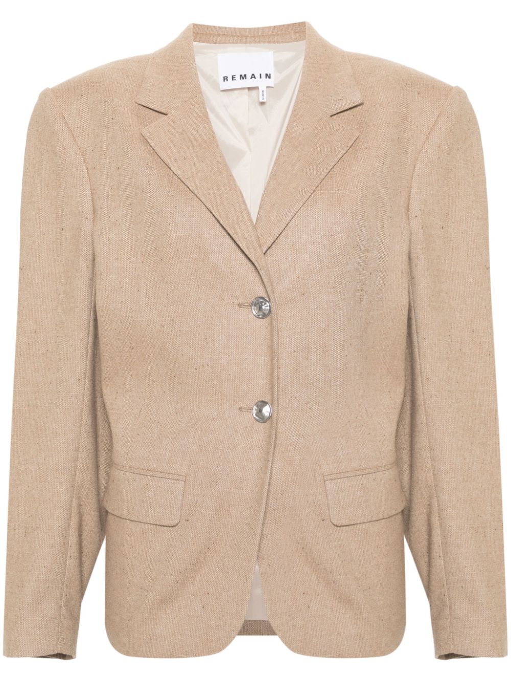 Pleat-detailed textured blazer - Neutrals