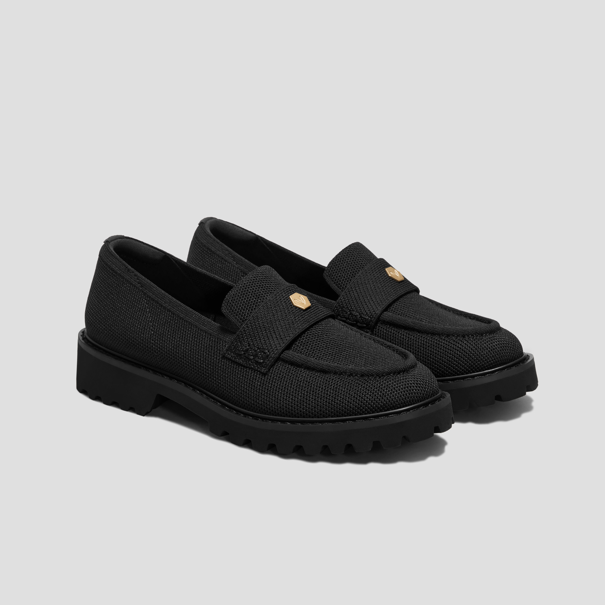 VIVAIA Round-Toe Platform Chunky Heel Loafers Francesca|BLACK