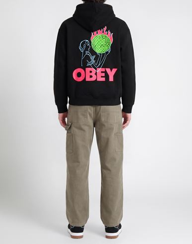Man Sweatshirt Black Size L Cotton, Polyester