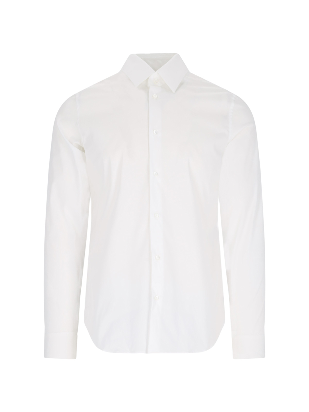White Stretch Poplin Shirt