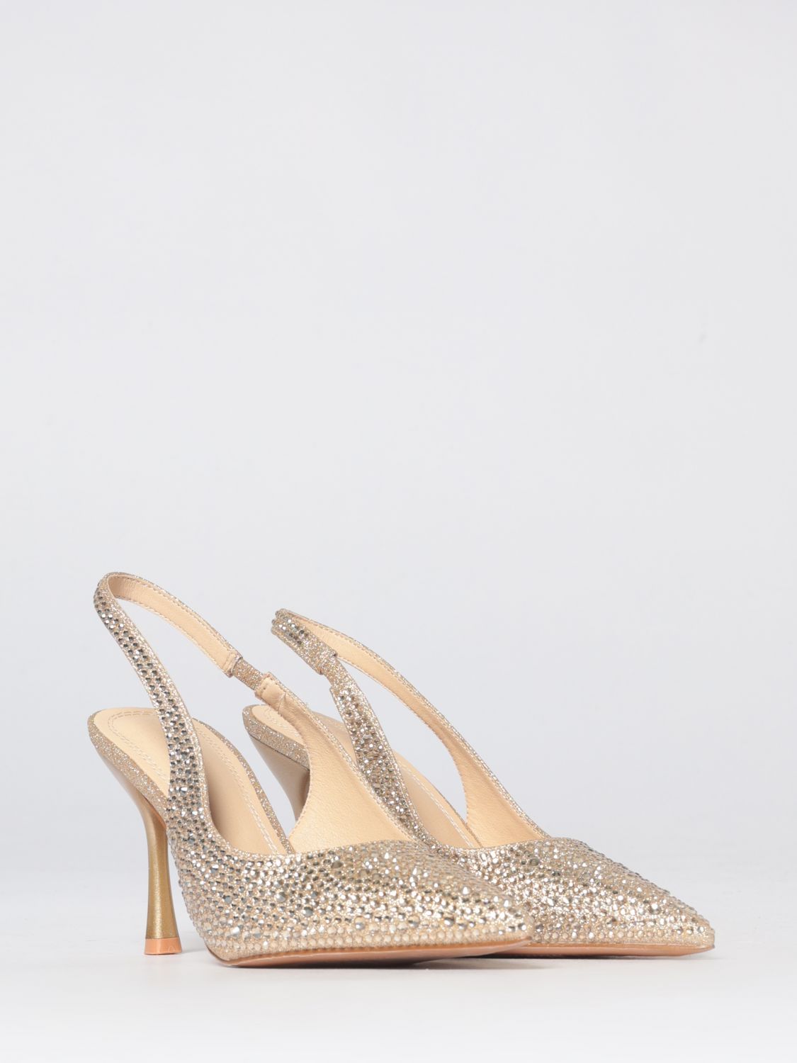 90mm crystal-embellished pumps - Silver