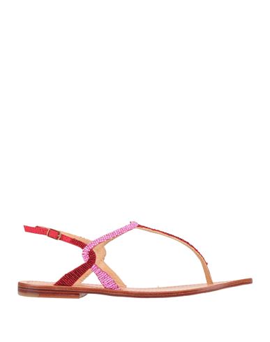 Malìparmi Woman Thong sandal Red Size 6 Textile fibers