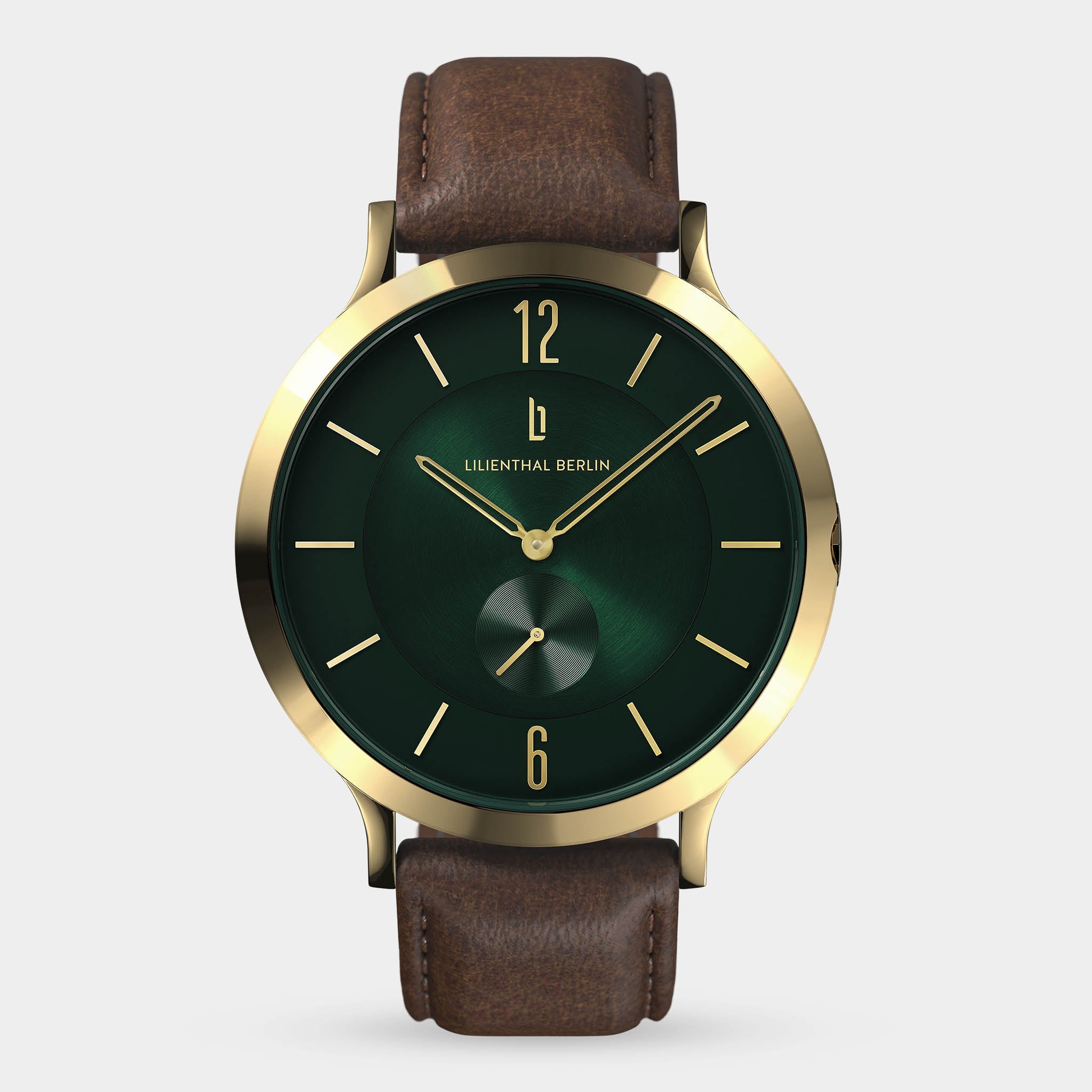 The Classic Gold Green Leather Dark brown