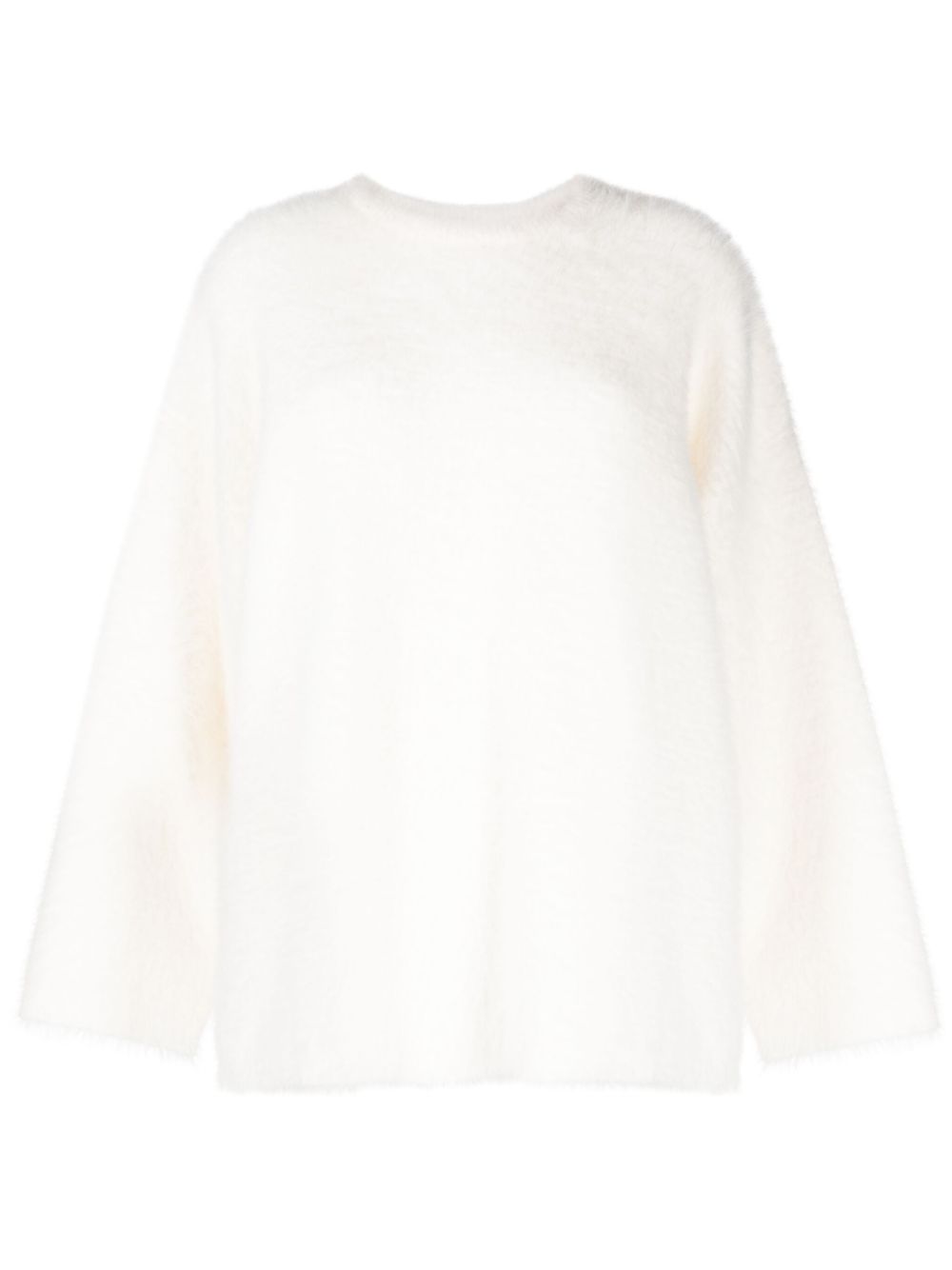Crew-neck brushed-effect jumper - Neutrals