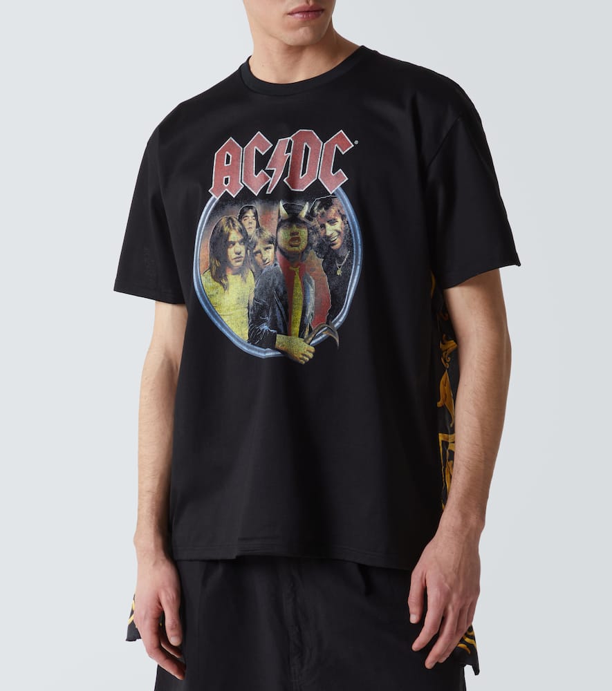 AC/DC printed caped cotton jersey T-shirt