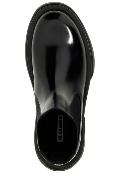 Jil Sander Logo Debossed Ankle Boots