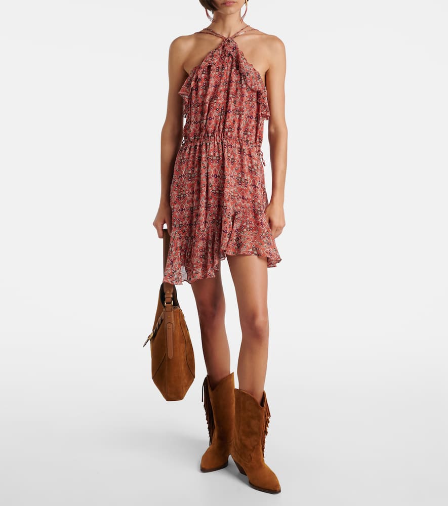 Betty gathered semi-sheer minidress