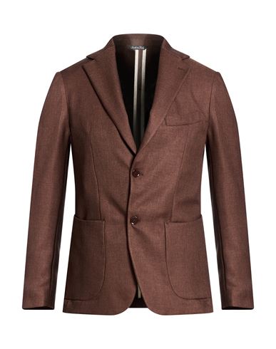 Man Blazer Brown Size 40 Polyester, Viscose, Wool, Elastane