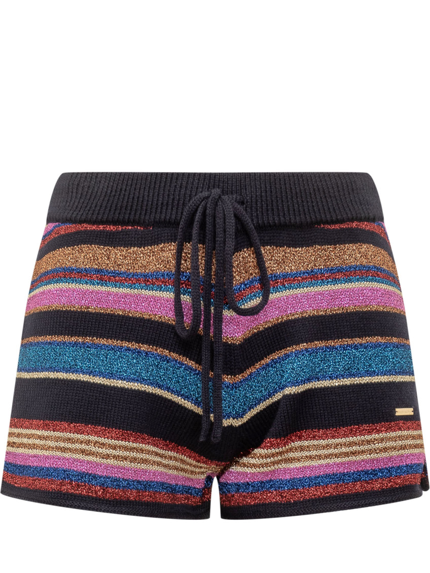 Multicolor Striped Shorts With Drawstring