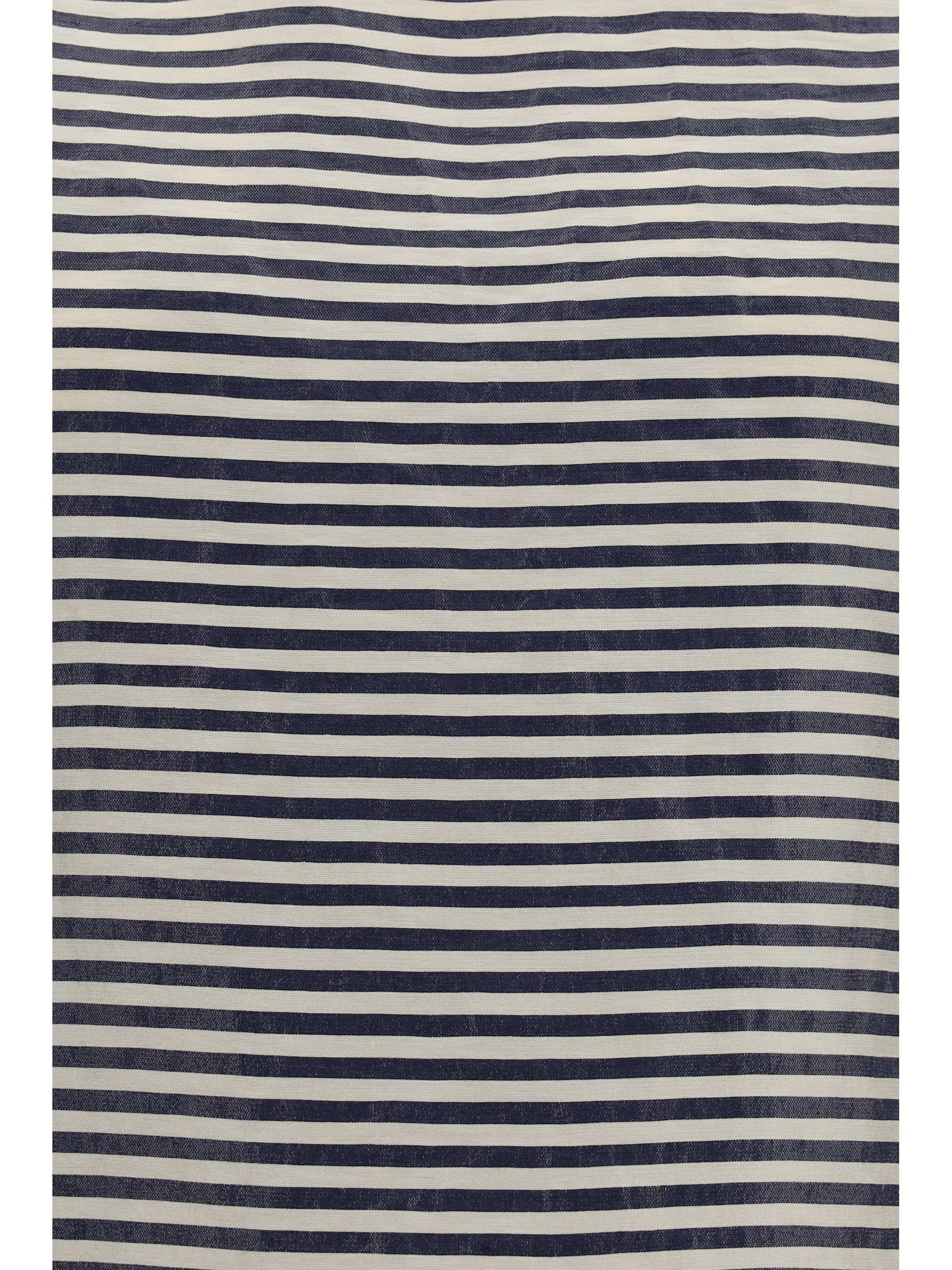 Striped Linen T-Shirt — Navy