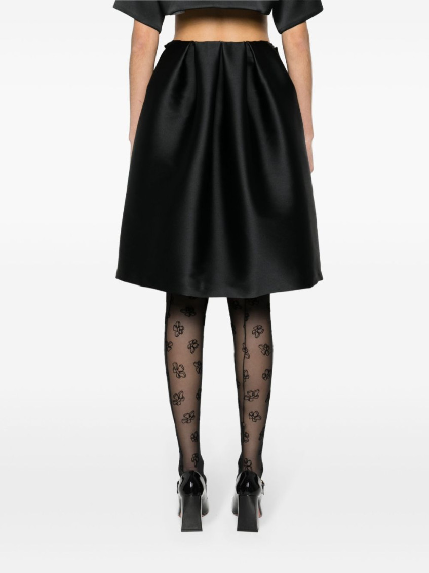 Black layered detail midi skirt