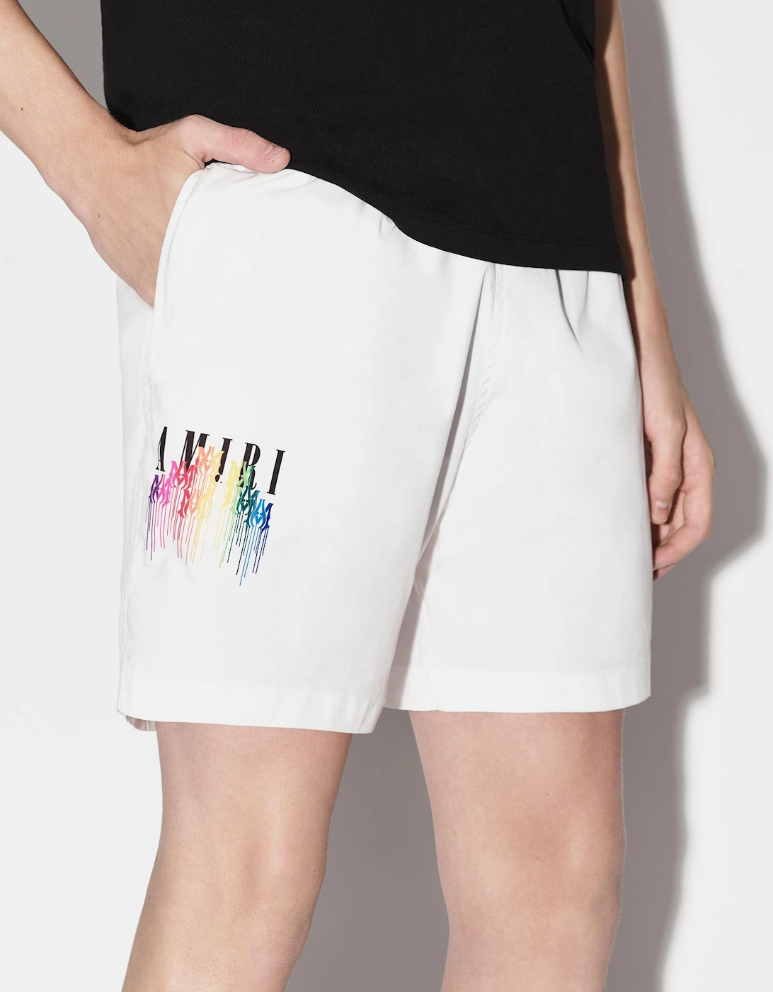 AMIRI MA DRIP SWIM SHORTS WHITE