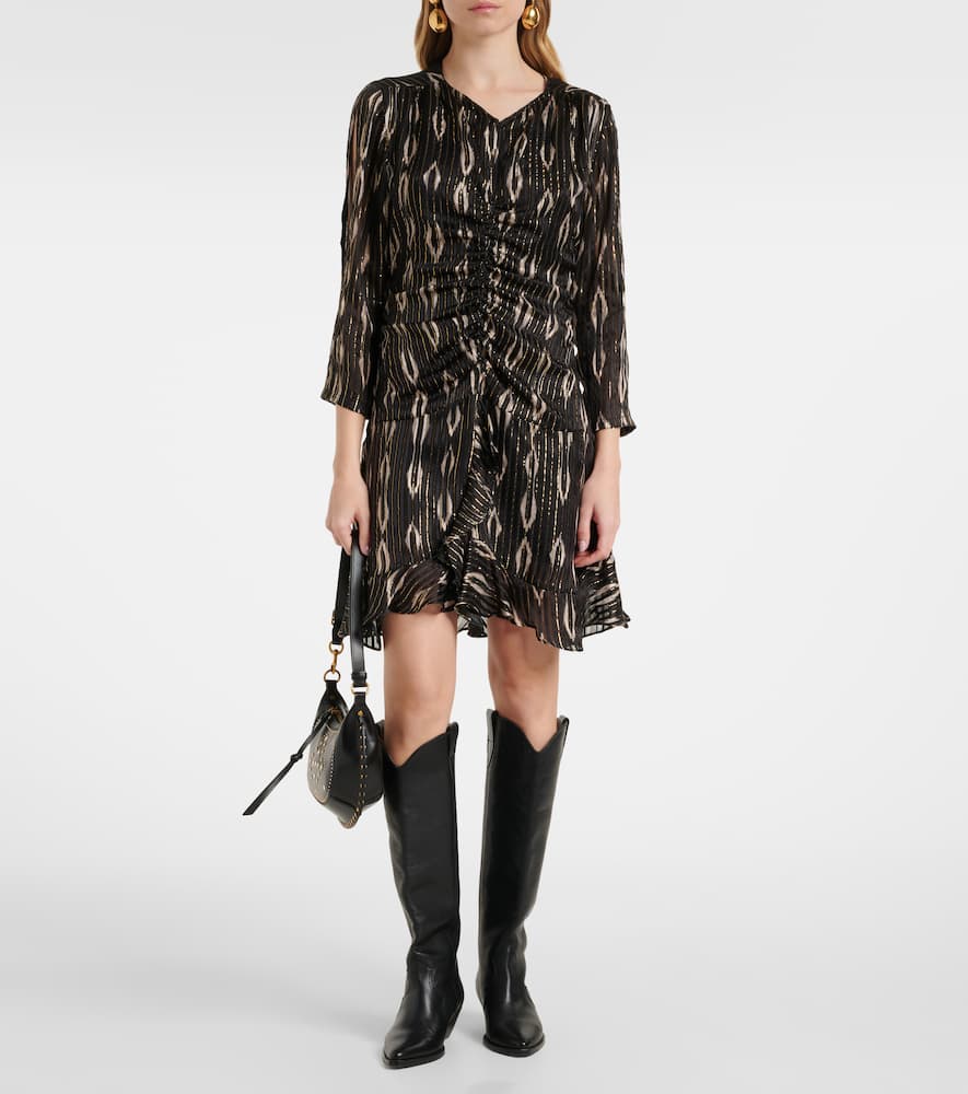 Octavia snake-effect silk-blend minidress