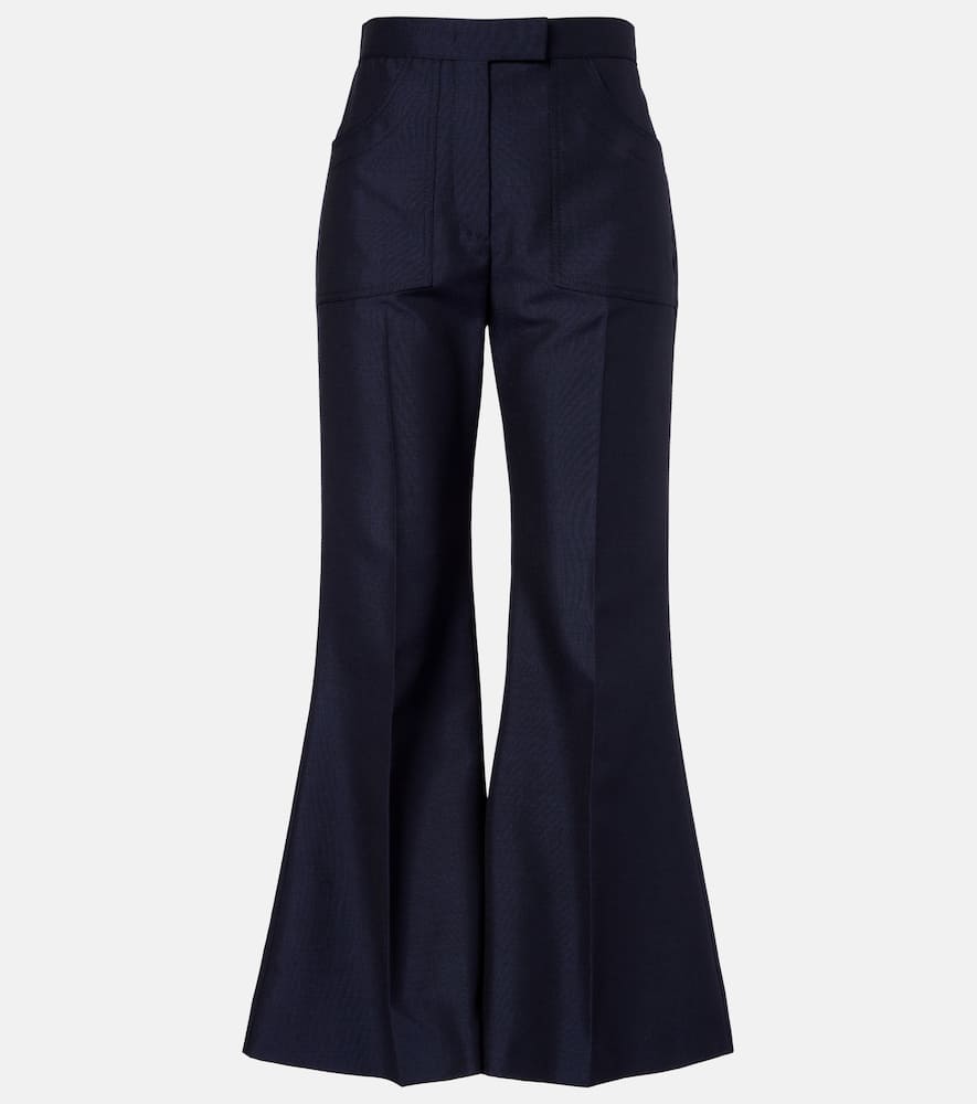 Wool and mohair flared pants