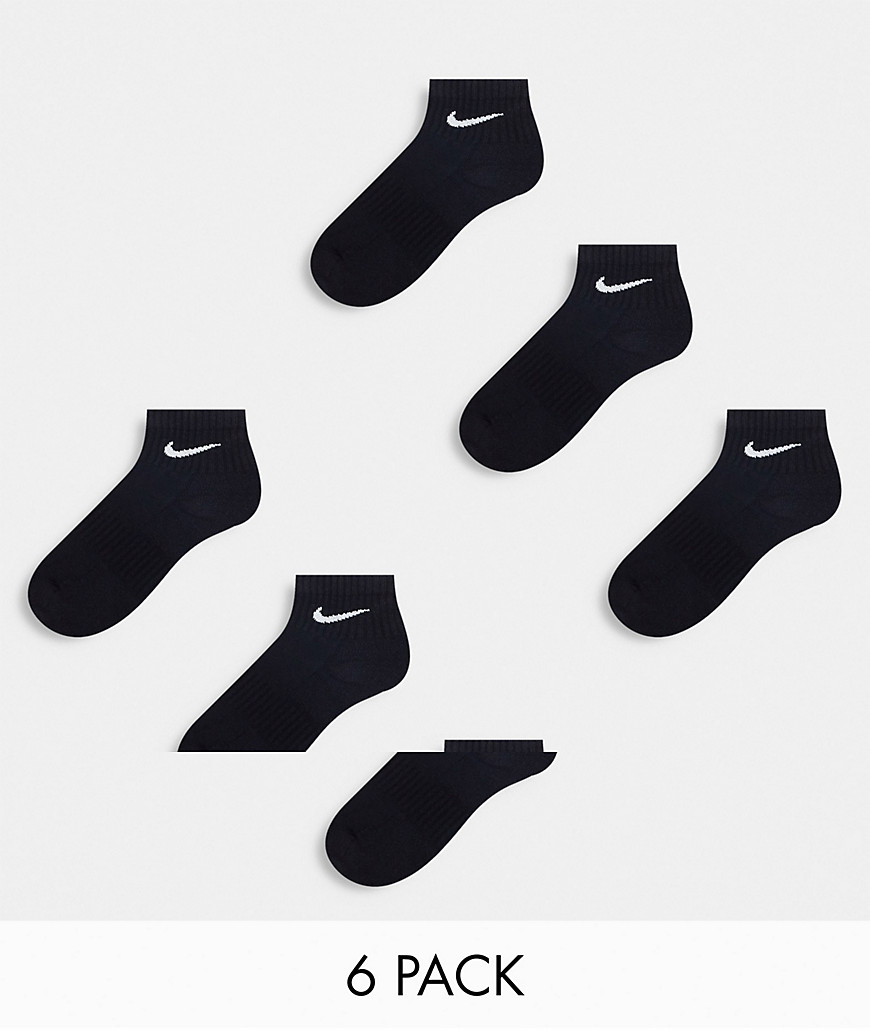 Training Everyday Cushioned 6 pack ankle sock in black