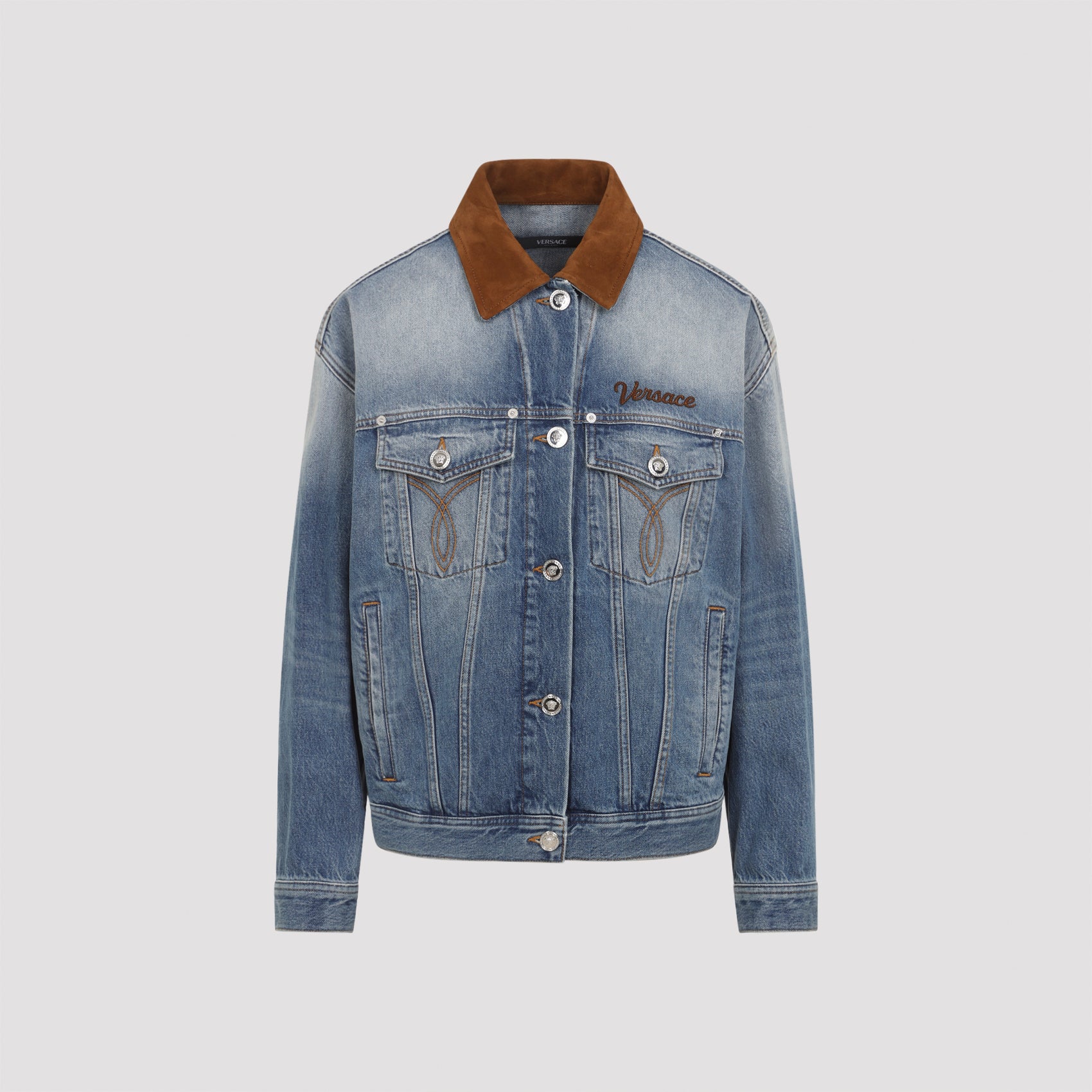 Stone Wash Denim Blouson Jacket for Women