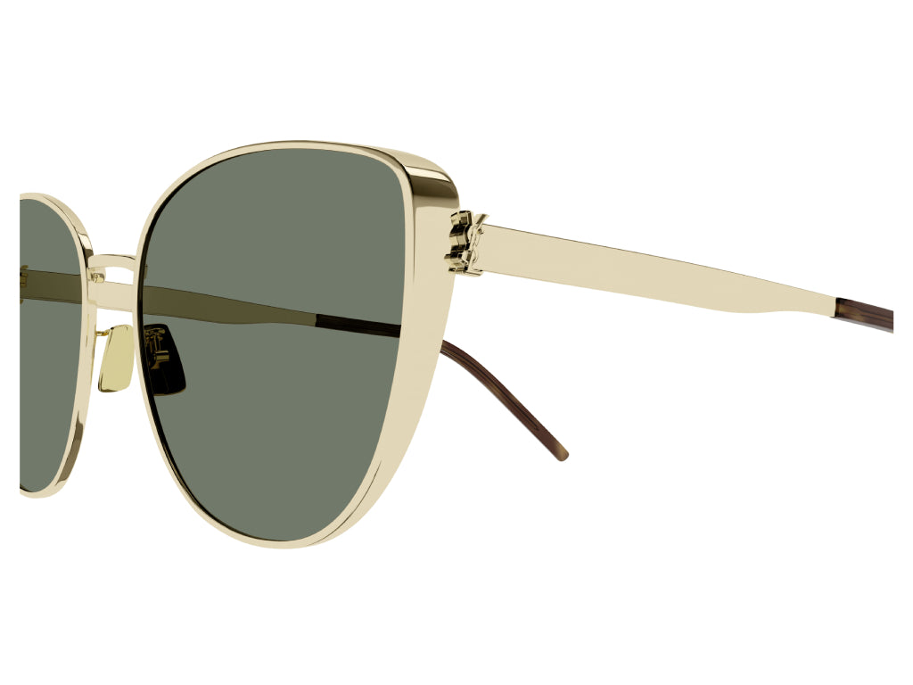 SAINT LAURENT Woman SL M89 003 Sunglasses Metal Gold Green Oversize