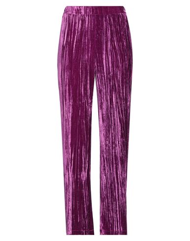 Sleep No More Woman Pants Purple Size L Viscose, Silk