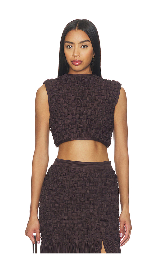 Mayle Vasquez Taino Top in Brown. XS. Also in S, M