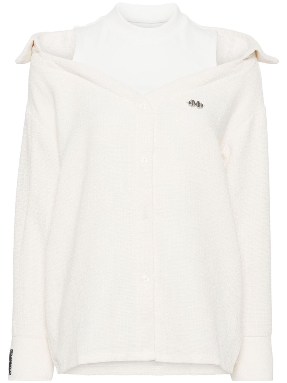 Layered tank top shirt - Neutrals