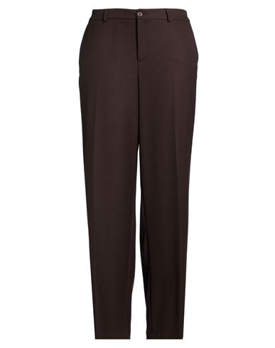 Woman Pants Dark brown Size 16 Recycled polyester, Viscose, Wool, Elastane